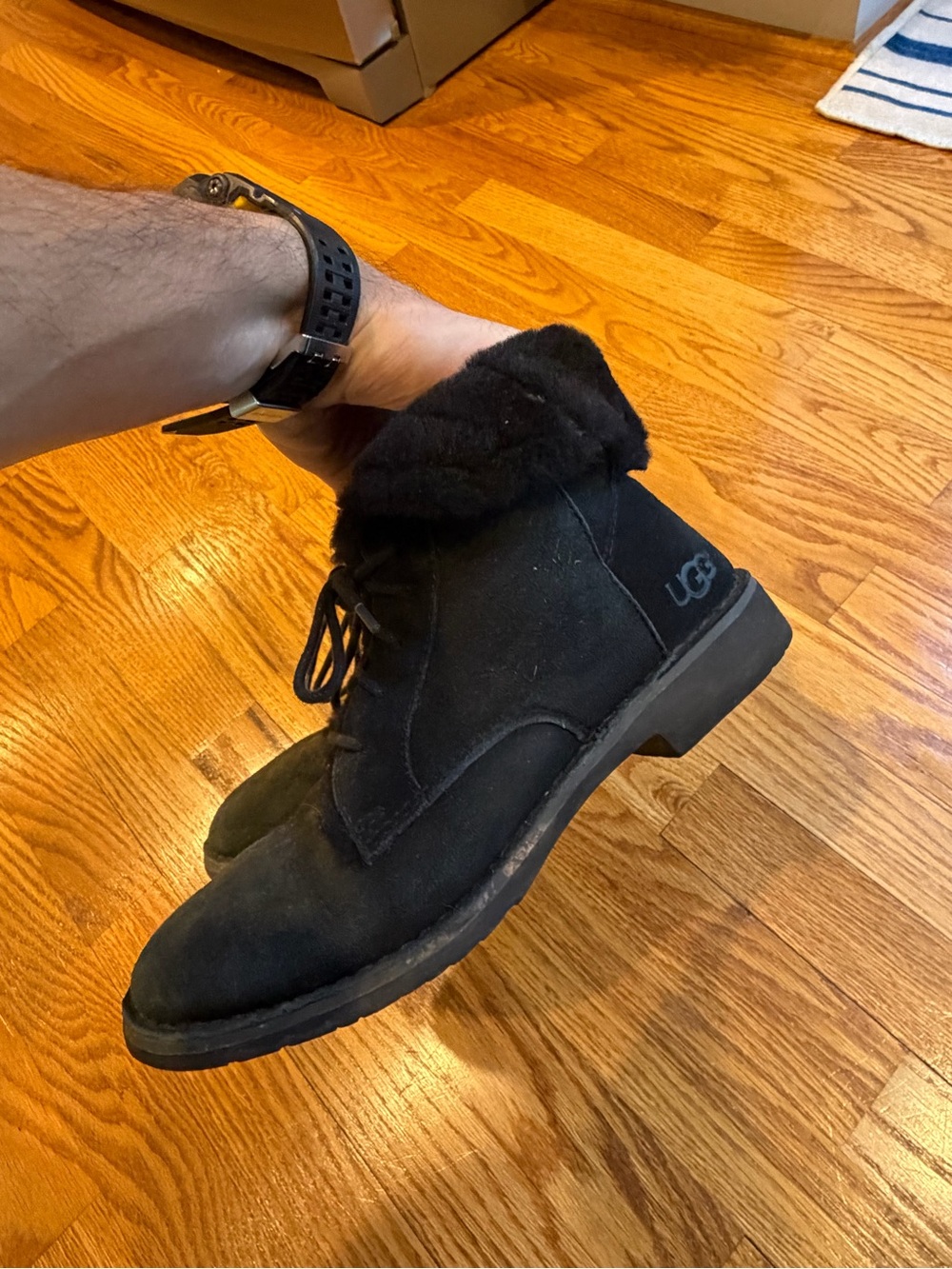 UGG Women’s Black Suede Shearling Boot